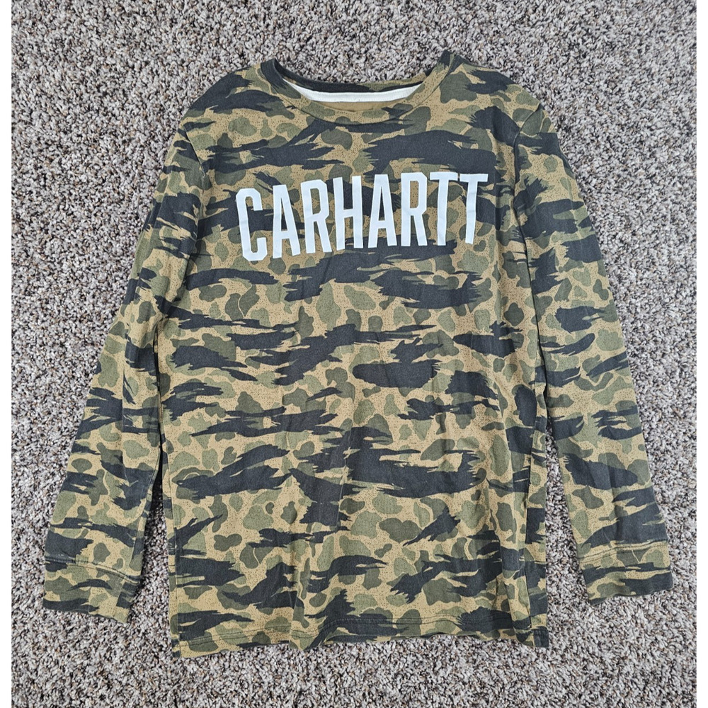 Carhartt youth camo long-sleeve crewneck T-shirt Boys Sz L